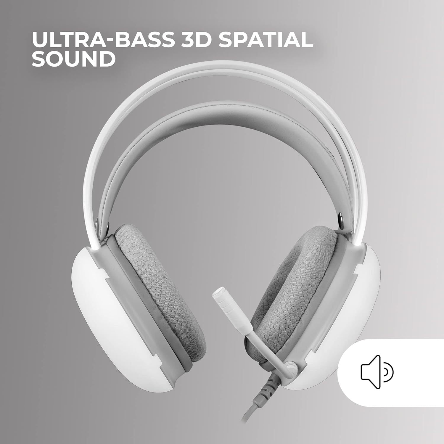 Mars Gaming MH-Glow, Auriculares 360° Full Chroma RGB Flow, Micrófono Cancelación Ruido, Ultraligero, Mempory-Foam, Windows/PS4/PS5/XBOX Series X|S/One/Mac/Switch/Switch 2/Smartphone/Tablet, Blanco