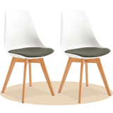 1/2/4/6 Unidad Sillas para Comedor, Sillas para Cocina con Asiento Blando, Tapizado y Patas Resistentes de Madera de Haya, Sillas Nórdicas