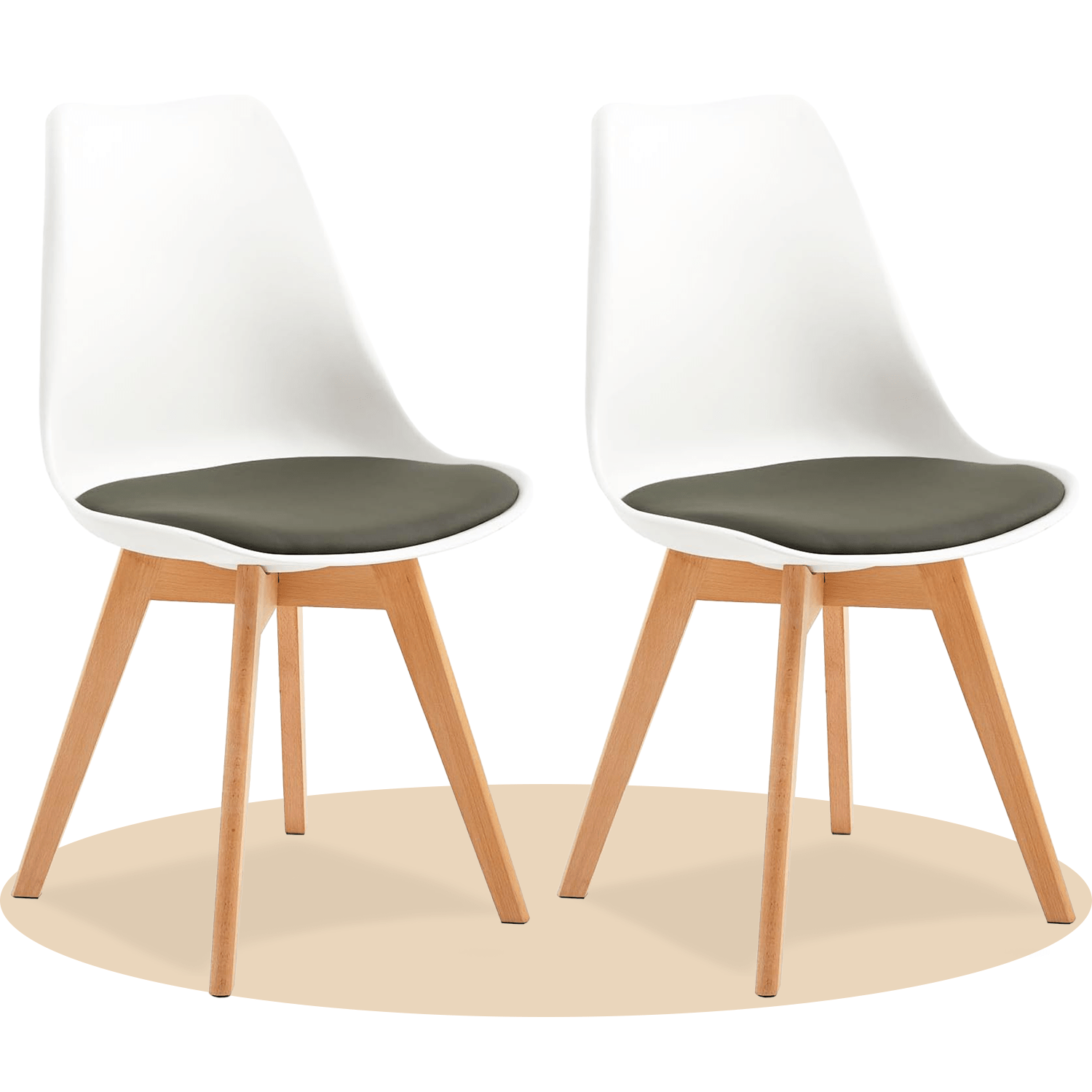 1/2/4/6 Unidad Sillas para Comedor, Sillas para Cocina con Asiento Blando, Tapizado y Patas Resistentes de Madera de Haya, Sillas Nórdicas
