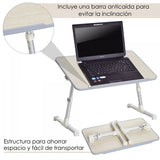 Mesa para Portátil Plegable con Ventilador, 5 Niveles de Altura y Ángulo del Tablero Ajustable, Ventilador USB para Optimizar Rendimiento del Portátil, Borde Antideslizamiento, Ideal para cualquier Espacio, 60 x 23 x 24-32 cm