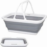 AKTIVE Cesta Plegable Multiusos, para Organización, Hogar, Camping y Viajes, Diseño Compacto que Facilita el Almacenamiento, Capacidad de 8.5 L, 38 x 28 x 15 cm