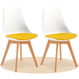 1/2/4/6 Unidad Sillas para Comedor, Sillas para Cocina con Asiento Blando, Tapizado y Patas Resistentes de Madera de Haya, Sillas Nórdicas