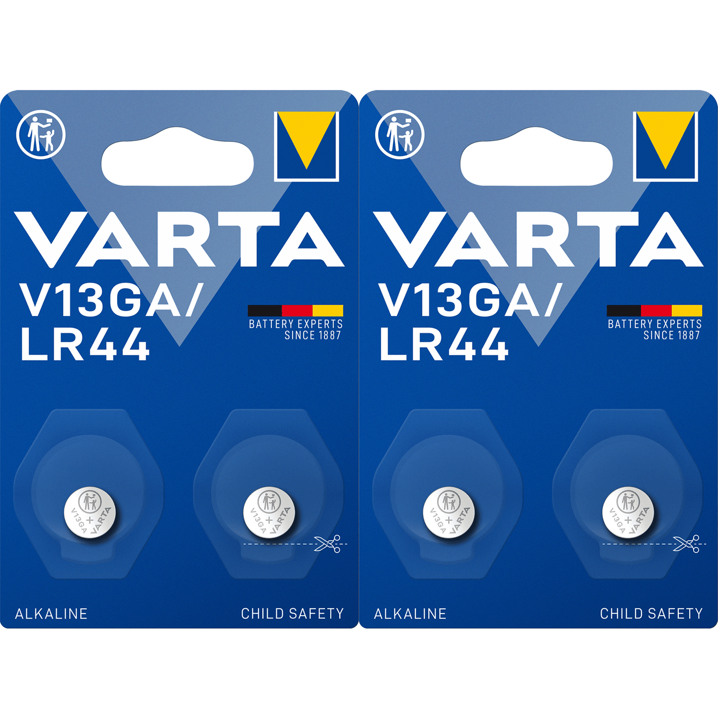 Pilas Boton LR44 V13GA Alcalinas de Alto Rendimiento, Larga Duración, Para Uso Diario, Ideal para Juguetes, Mandos a Distancia, Llaves del Coche, Relojes Electrónicos, Calculadoras, Equipos Deportivos, Sensores y Otros Dispositivos Pequeños - VARTA
