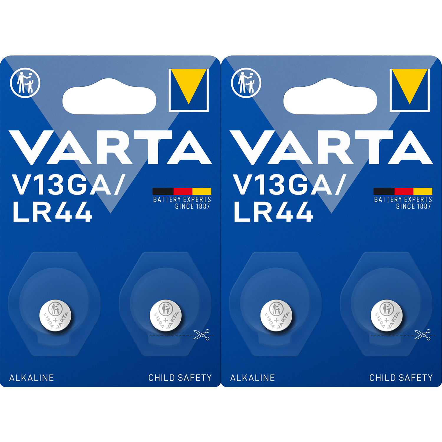 Pilas Boton LR44 V13GA Alcalinas de Alto Rendimiento, Larga Duración, Para Uso Diario, Ideal para Juguetes, Mandos a Distancia, Llaves del Coche, Relojes Electrónicos, Calculadoras, Equipos Deportivos, Sensores y Otros Dispositivos Pequeños - VARTA