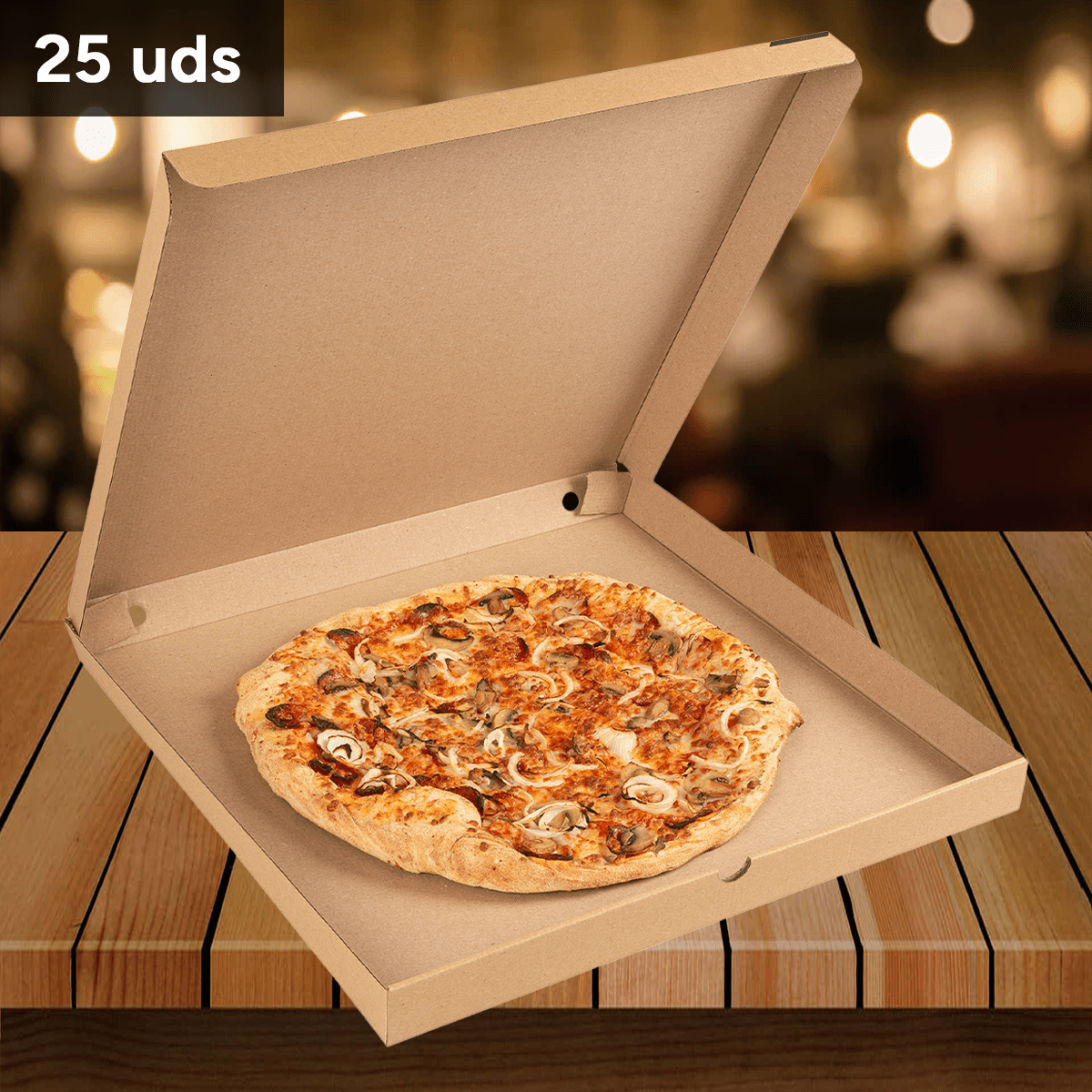 packer PRO Caja Pizza Kraft para Restaurantes, Delivery y Take Away