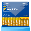 Pilas AA Alcalinas de Alto Rendimiento, VARTA Longlife, Ultra Larga Duración, Energía Continua, Ideal para Controles Remotos, Juguetes Electrónicos, Linternas, Lámparas, Relojes, Cámaras y Otros Dispositivos de Uso Diario - VARTA