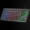 Mars Gaming MK023, Teclado Gaming TKL, Tecnología Híbrida H-Mech, Iluminación FRGB Rainbow, Anti-ghosting, Compatibilidad Universal, Negro, Idioma Español
