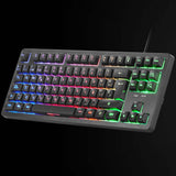 Mars Gaming MK023, Teclado Gaming TKL, Tecnología Híbrida H-Mech, Iluminación FRGB Rainbow, Anti-ghosting, Compatibilidad Universal, Negro, Idioma Español