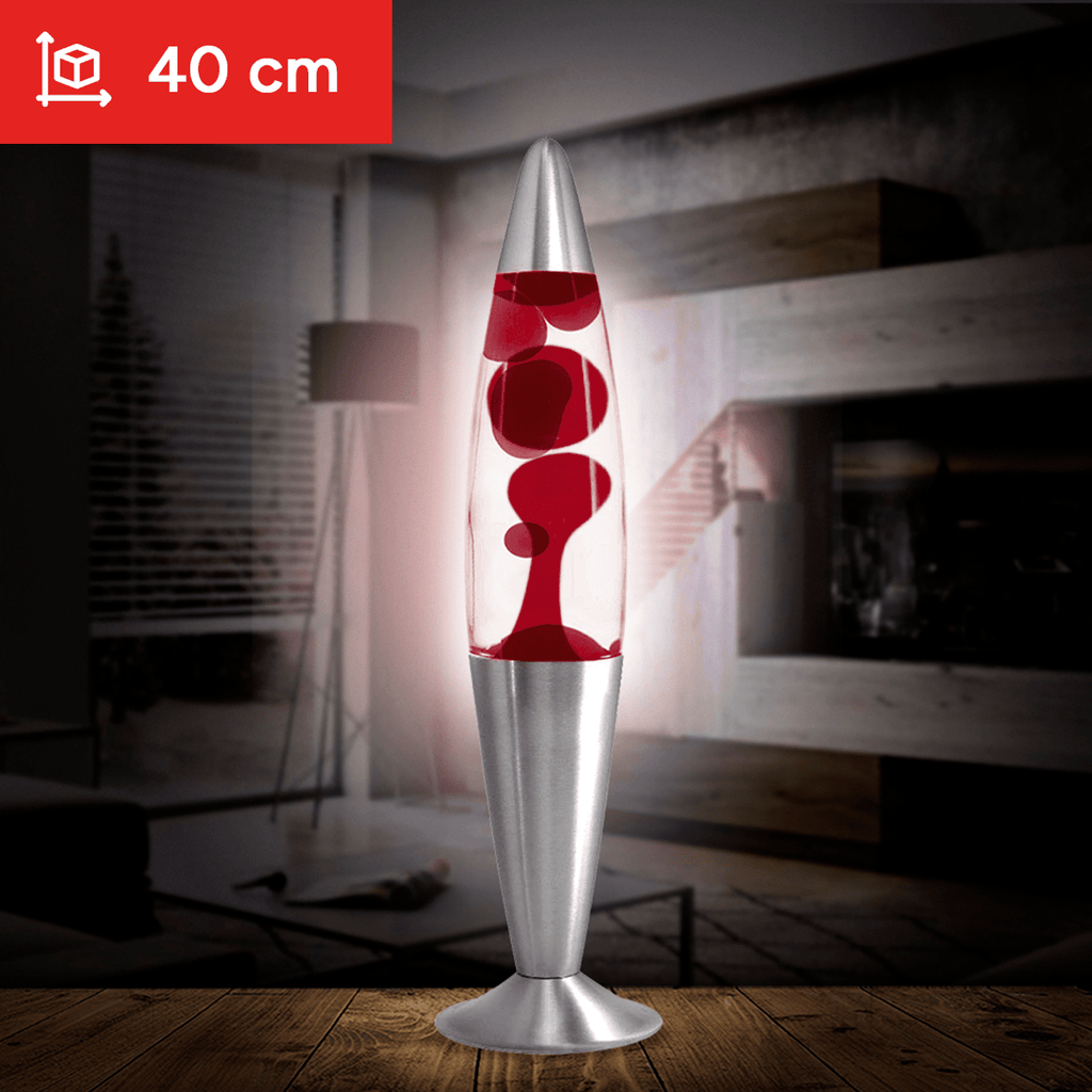 Lámpara de Lava de 40cm de Alto, Luz Decorativa con Líquido en el Interior y Tenue Luz que Genera un Ambiente Único, Especial, Cálido y Relajante, Bombilla de 30W Incluida, Da un toque Especial a tu Casa u Oficina