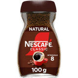 Nescafé Classic Natural, Café Soluble Instantáneo 200g/100g/50g, Tueste Medio, Intensidad 8