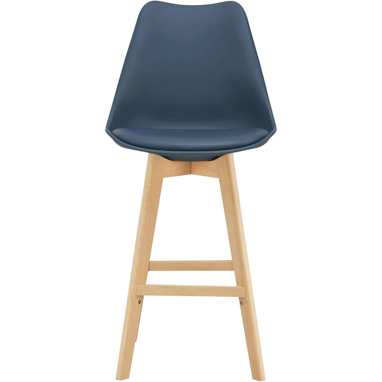 Taburete Alto Cocina con Respaldo, Asiento Blando y Tapizado, Patas Altas Resistentes de Madera de Haya con Reposapiés, Sillas Nórdicas, Ideal para Cocina, Salón, Comedor y Restaurante, 54.5 x 49.5 x 106 cm