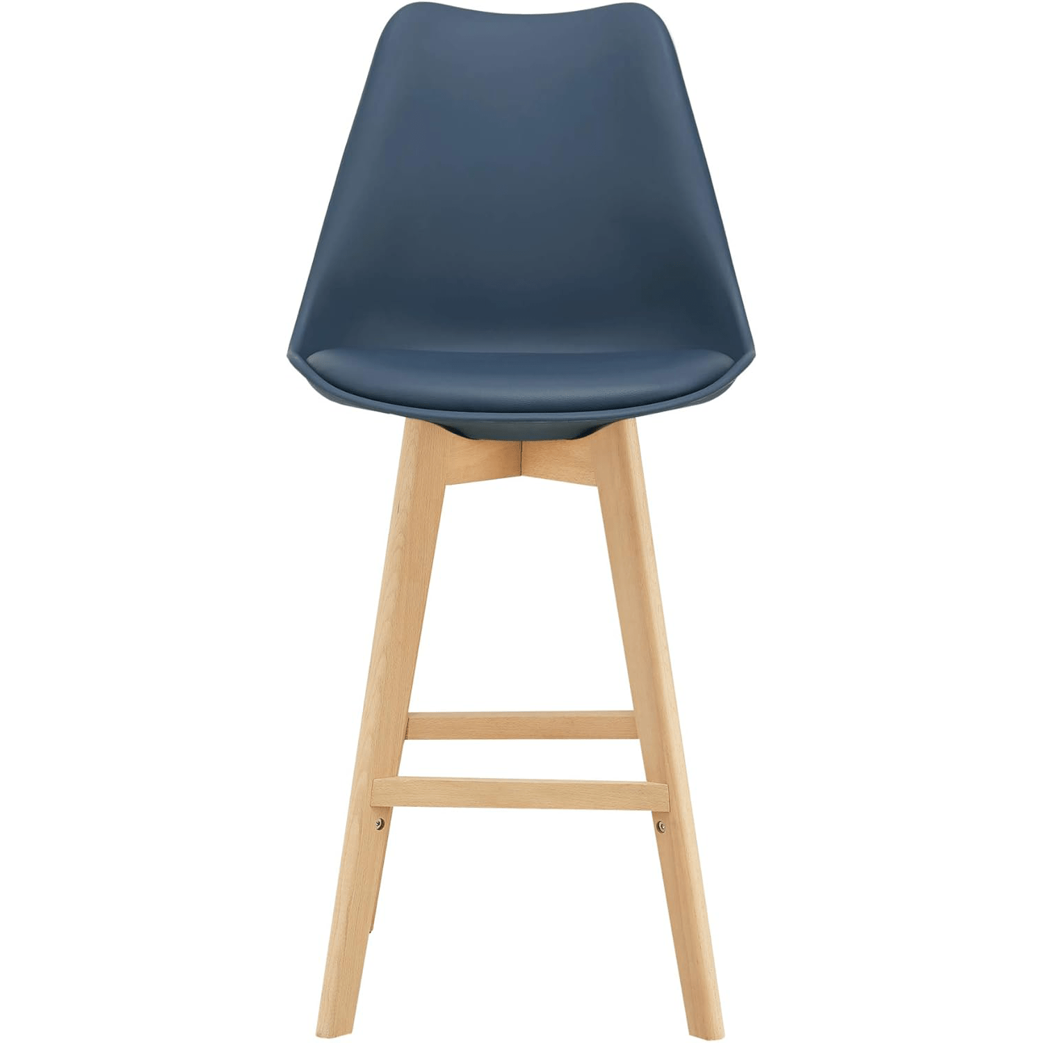 Taburete Alto Cocina con Respaldo, Asiento Blando y Tapizado, Patas Altas Resistentes de Madera de Haya con Reposapiés, Sillas Nórdicas, Ideal para Cocina, Salón, Comedor y Restaurante, 54.5 x 49.5 x 106 cm