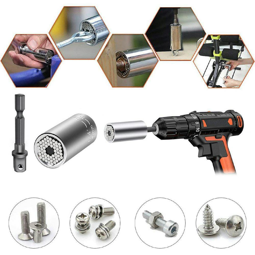 Herramienta Multifunción ideal para Desmontar Tuercas y Tornillos de Diferentes Formas y Ganchos, Se Ajusta Automáticamente para Adaptarse a cualquier Elemento de Sujección, Se Ajusta Perfectamente a Formas Mariposa, Cuadradas, Tuerca, Tapa, Ojo y Gancho