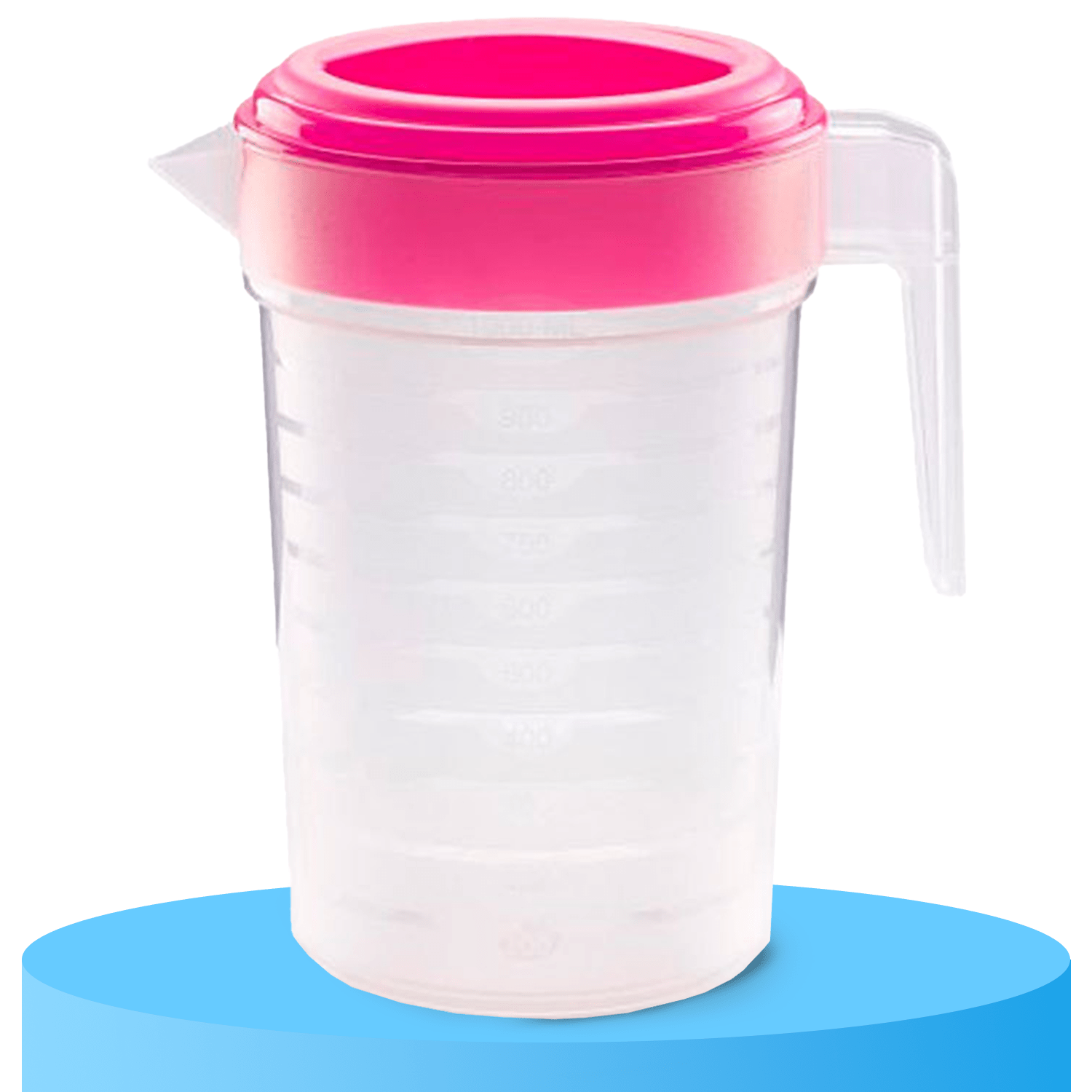 Jarra de Agua con Tapa 1L, Hecha de Plástico Resistente, Asa Ergonómica para Facilitar el Uso, Hermética