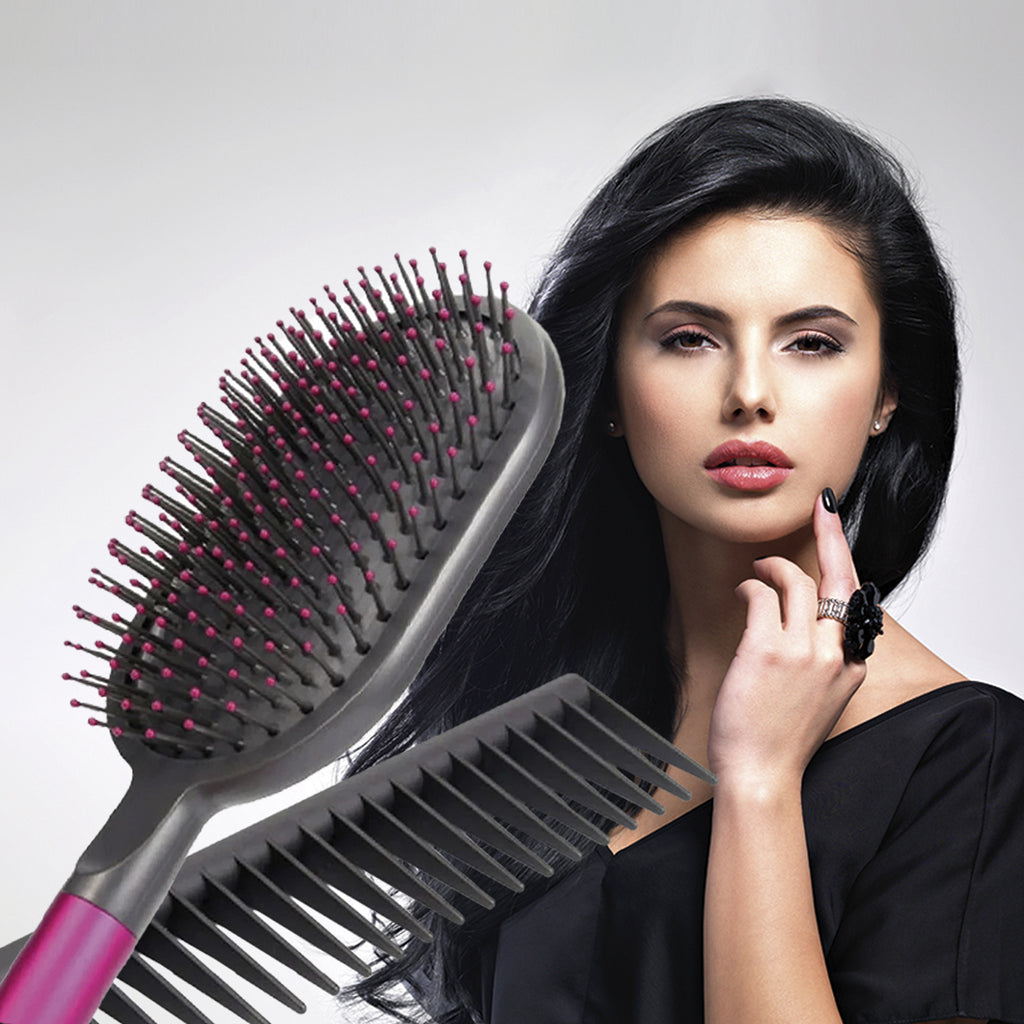 Cepillo Desenredante para Cabello Natural, Rizado, Liso, Húmedo o Seco, Peine de Púas Anchas, Cepillo Pelo Mujer Anti Enredo para Todo Tipo de Cabello, Cepillo con Pala de Gran Tamaño, Desenreda sin Tirones, Antiestático, Masajea el Cuero Cabelludo
