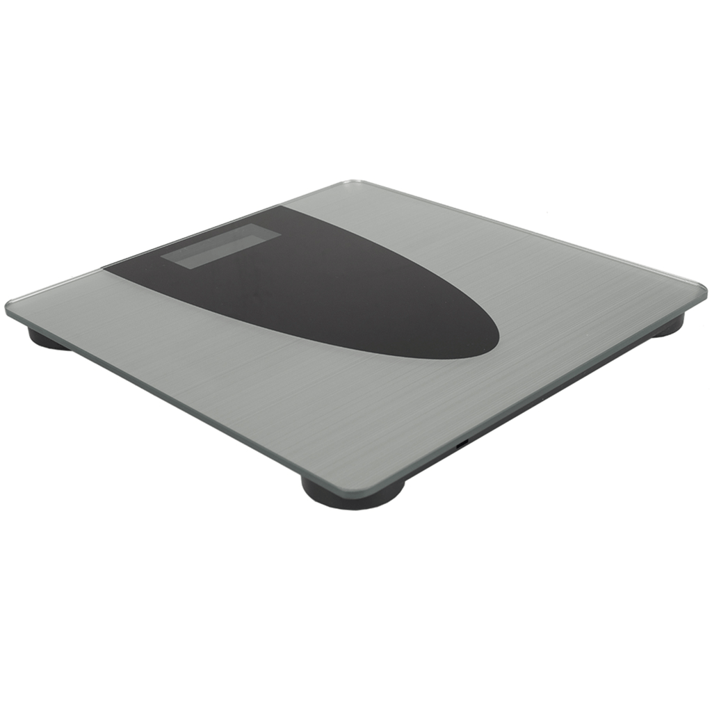 Bascula de Baño Digital con Pantalla LCD, Vidrio Templado de 5 mm, 180 kg de Capacidad, Encendido por Toque, Conversión kg/lb, Funciona con 2 Baterías tamaño AAA (no incluidas)