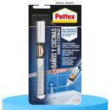 Pattex Baños y Cocinas, Rotulador Blanqueador de Juntas Blanco, Resistente al Moho, Aplicación Fácil y Precisa, 1 Rotulador de 7ml