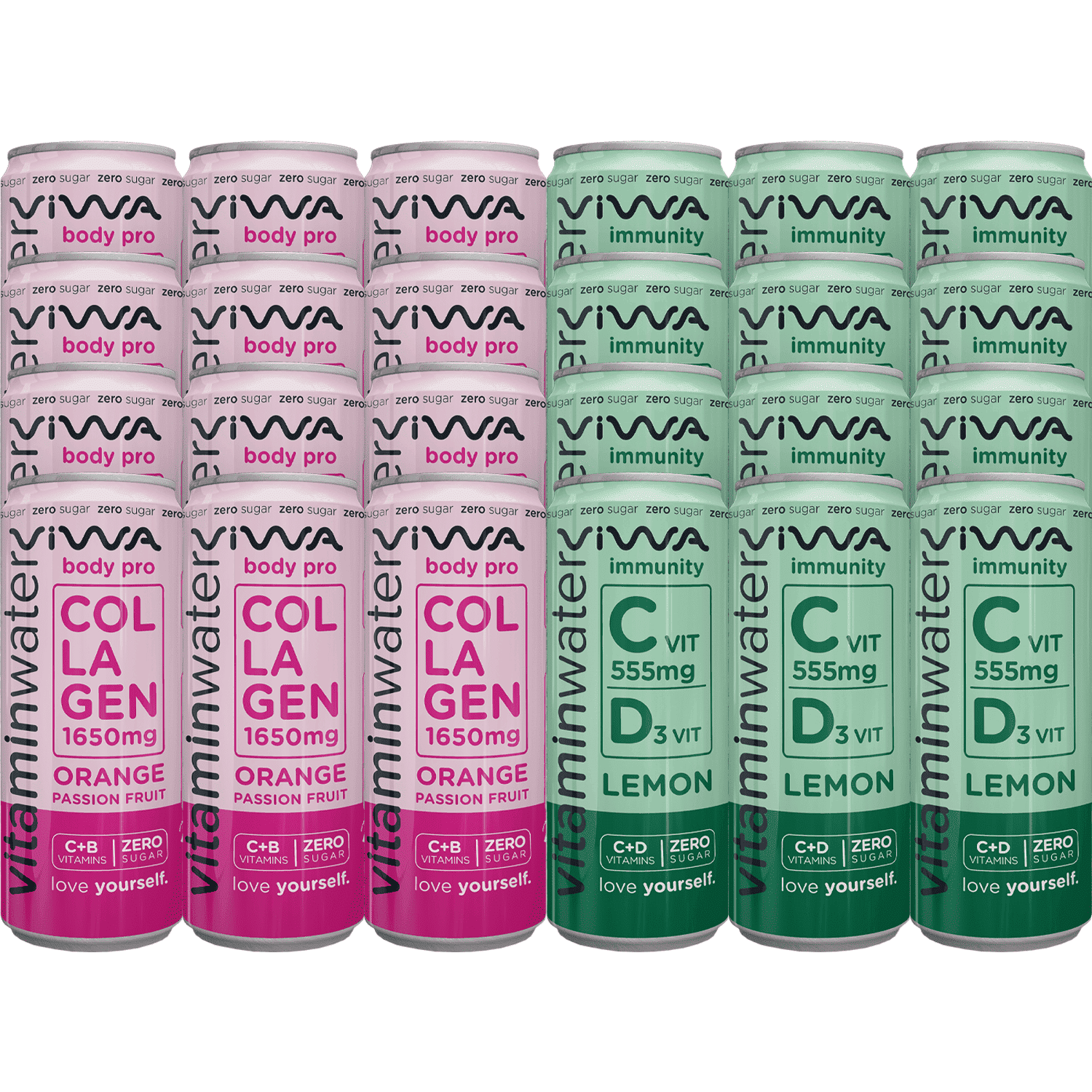 VIWA VitaminWater & Tea, Bebidas Refrescantes con Vitaminas y Minerales, 330ml, Pack de 24