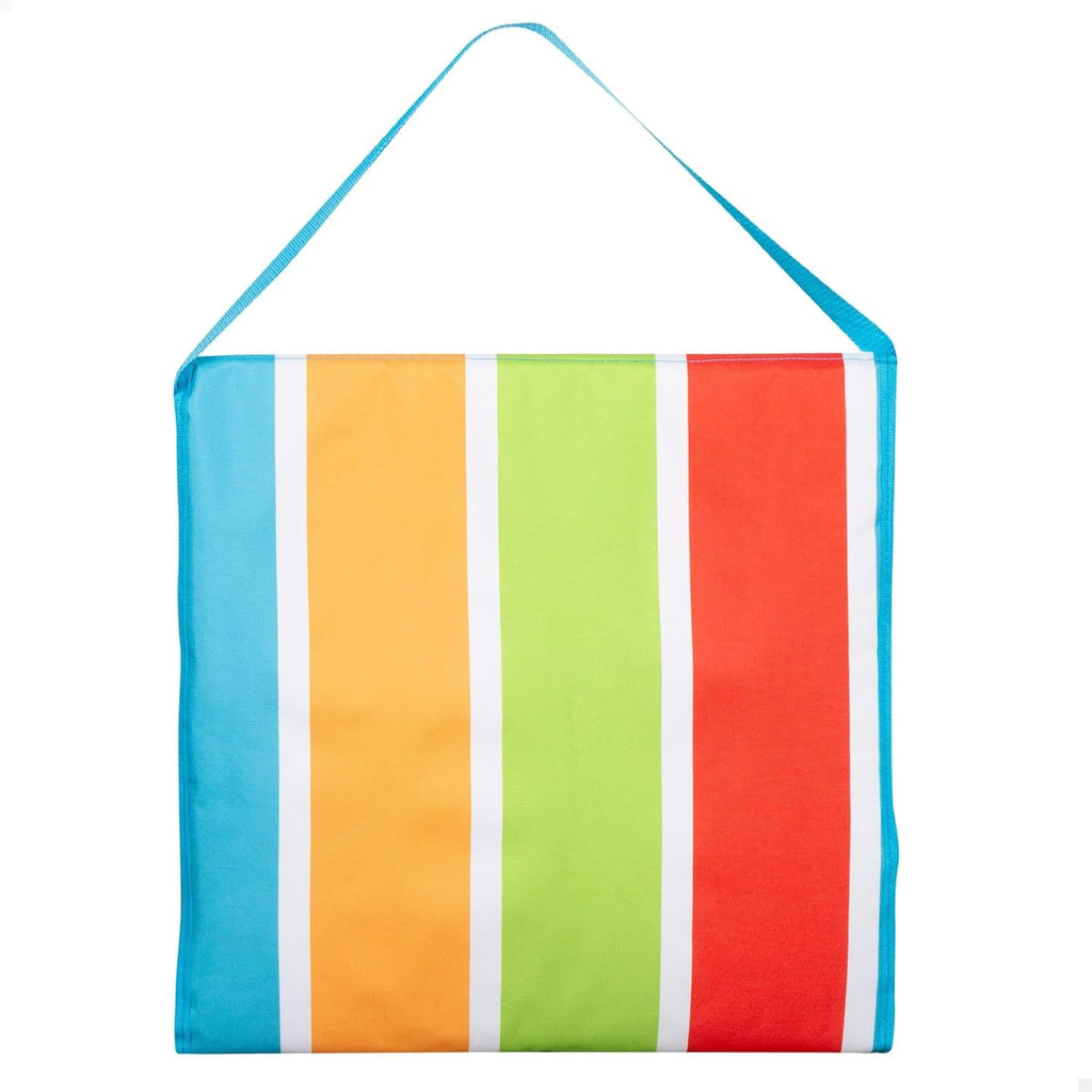 Esterilla Playa con Respaldo, Acolchada, Soporta 110 kg, Plegable, Estructura Acero, Tejido Oxford, Asa Hombro de Transporte, Tumbona Reclinable, 155 x 52 x 40 cm, Multicolor