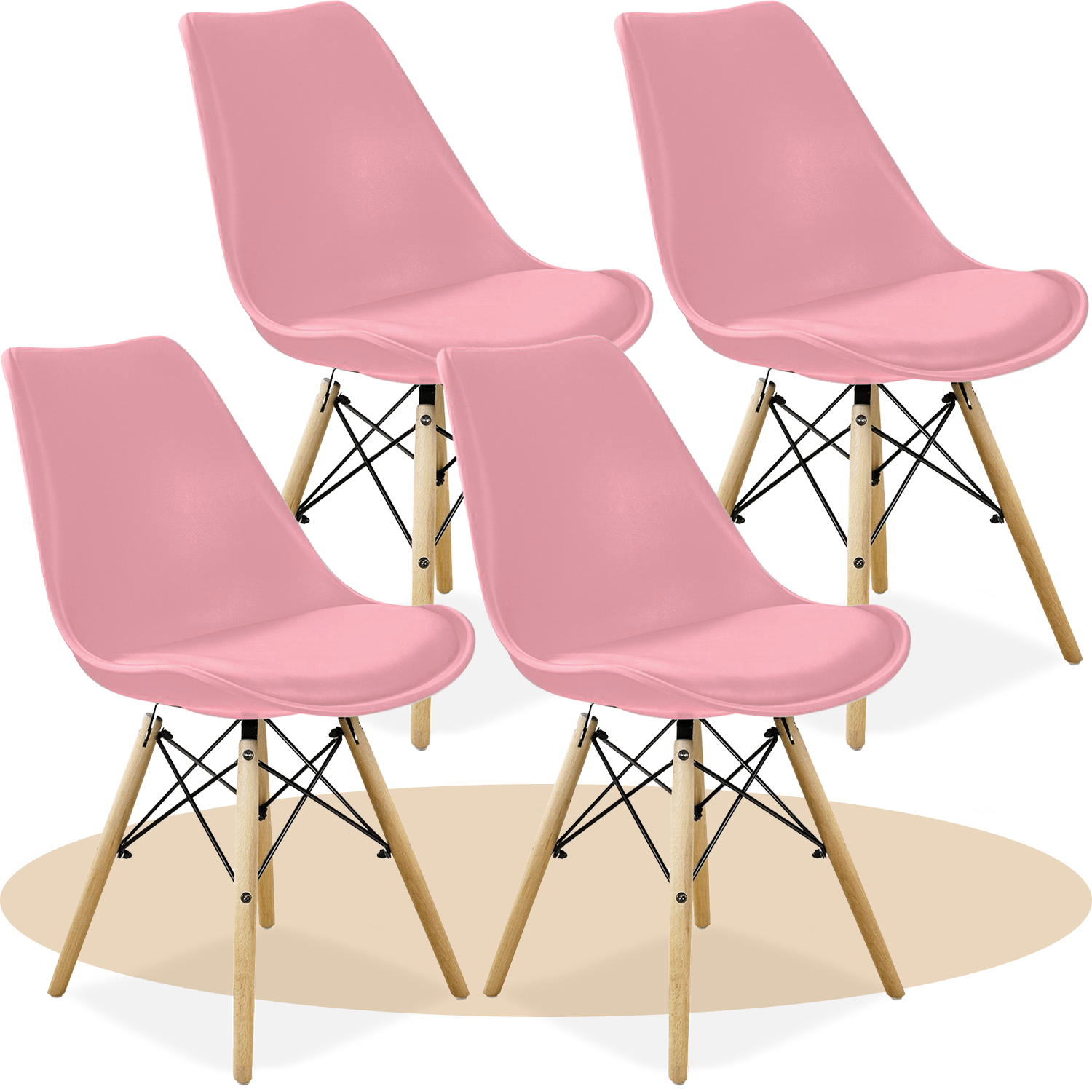 Sillas para Comedor, Sillas para Cocina con Asiento Blando, Tapizado y Patas Resistentes de Madera de Haya, Sillas Nórdicas Minimalistas, 49.5 x 44 x 79.5 cm