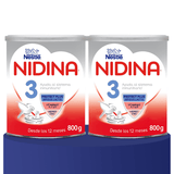 Nestlé NIDINA 3 Leche en Polvo Bebé, Leche de Credimiento indicada para Bebés desde los 12 Meses, Contiene Bífidus Lactis, DHA, Hierro, Zinc y Vitaminas A, C y D, 800g por Bote
