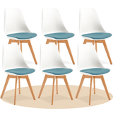 1/2/4/6 Unidad Sillas para Comedor, Sillas para Cocina con Asiento Blando, Tapizado y Patas Resistentes de Madera de Haya, Sillas Nórdicas