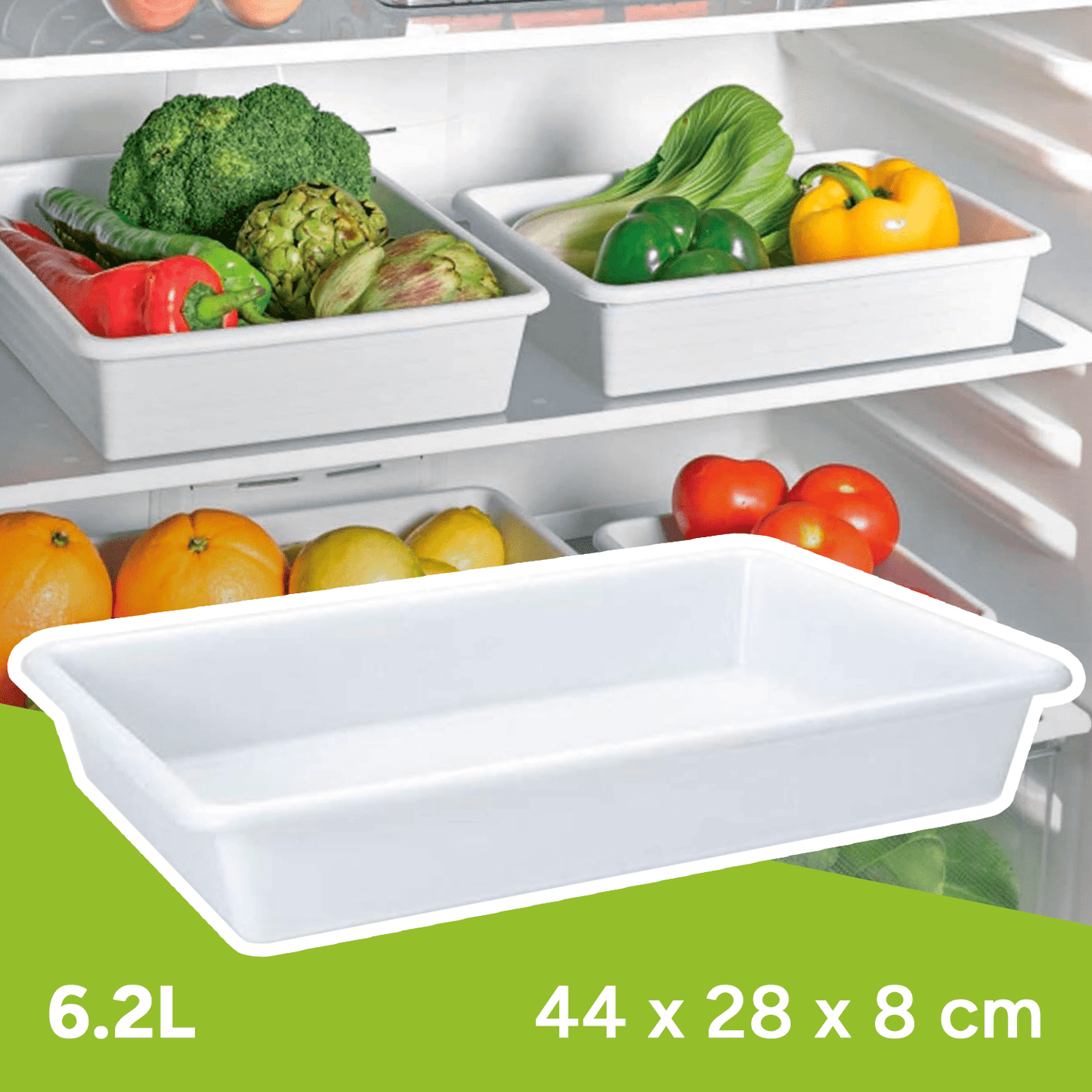 Organizador Nevera, Bandeja para Nevera, Almacenamiento para el Hogar, Caja de Almacenamiento, Apto para Lavavajillas
