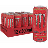 MONSTER ENERGY Bebida Energética, Refresco Energético, Pack 12/24 Latas de 500ml