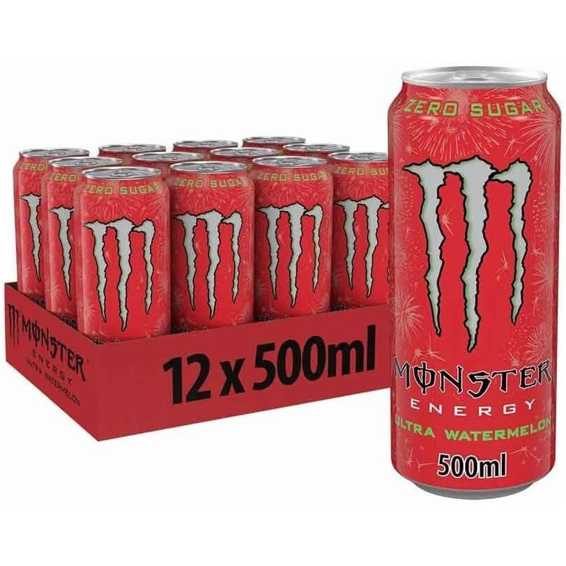 MONSTER ENERGY Bebida Energética, Refresco Energético, Pack 12/24 Latas de 500ml