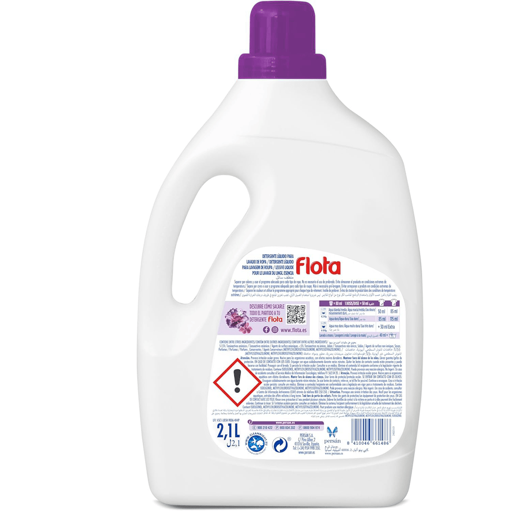 FLOTA Detergente Líquido Quitamanchas incluso en Agua Fría para Lavadora, Para Ropa Blanca y de Color, Fragancia Esencia, Pack de 4 x 42+10 Lavados = 208 Lavados
