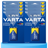 Pilas 9V Alcalinas, Pilas 9v Cuadradas de Alto Rendimiento, VARTA Longlife Power, Ultra Larga Duración, Energía Continua, Ideal para Detectores de Humo, Micrófonos Inalámbricos, Pedales de Guitarra, Multímetros, Electrodomésticos