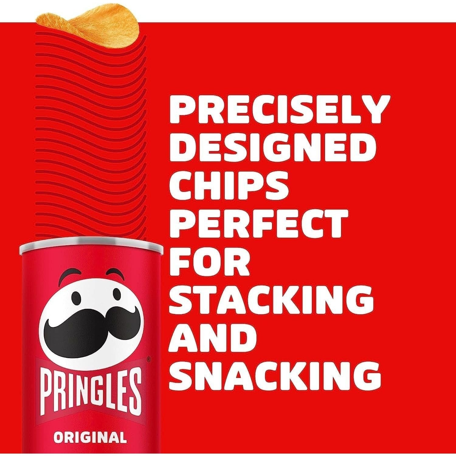 Pringles Original, Snack de Patatas Fritas sabor Original, Tamaño XXL de 185g, Pack de 6 Unidades