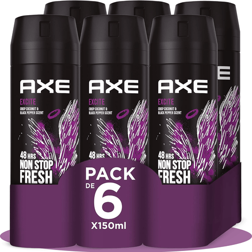 Axe Desodorante Spray Excite Spray, Aroma a Madera y Caramelo, Olor Irresistible durante 48 horas, 150ml por Spray