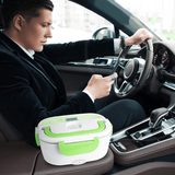 Caja Termica Portatil con 2 Compartimentos, Lonchera Electrica con Asa de Transporte, 1L de Capacidad, Calienta en Pocos Minutos, Enchufe para Casa y Coche Incluido, Espacio para Cubiertos con Cuchara Incluida, Fácil Limpieza