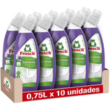 Frosch Gel WC Inodoro, Limpiador de Inodoro, Limpiador de Cal y Residuos Para Inodoro, Higienizante con Extractos de Lavanda, Pack 10 Unidades x 750ml, 7.5L en Total