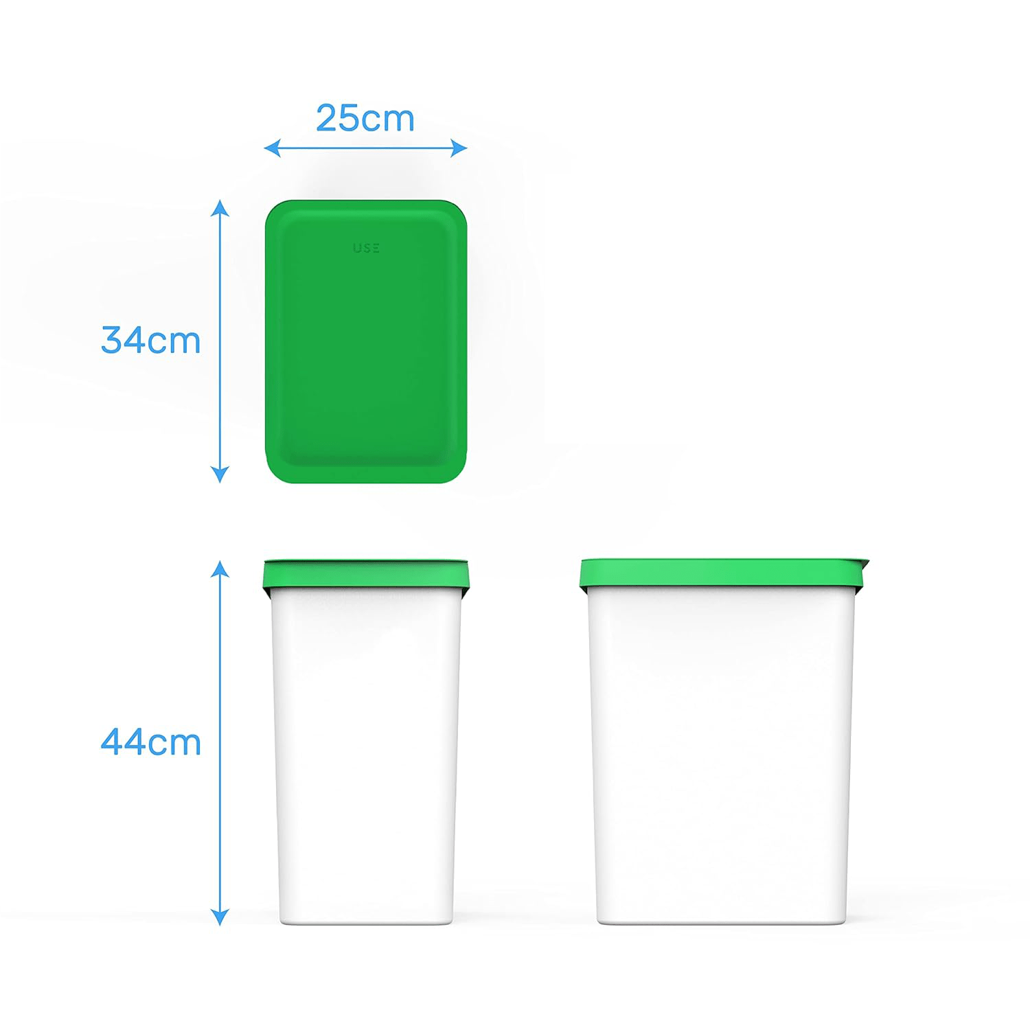 Cubo Basura Cocina de Plástico Resistente, 30L, Cubos de Basura Reciclaje