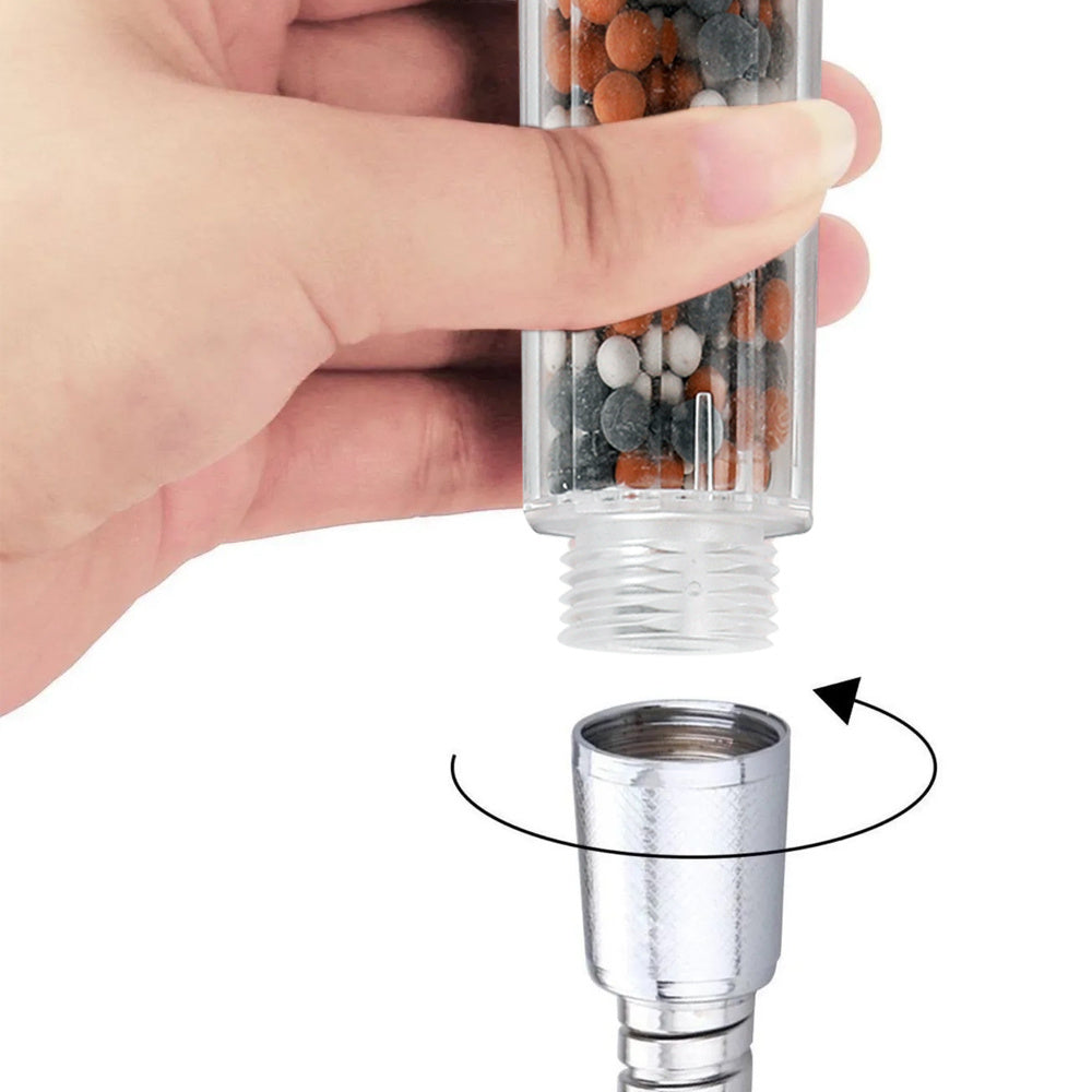 Cabezal Ducha Minerales, Ducha con Filtros Minerales, Calmante y Relajante, Suaviza la Piel, Calma el Malestar del Cuerpo, Filtra Impurezas, Mejora la Presión del Agua, Facil de Instalar
