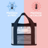 Bolsa Térmica Comida de 30L de Capacidad, Bolsa Aislamiento Isotérmico Hermética, Resistente y Espaciosa, ideal para Picnic, Playa, Camping y Excursión, Gris