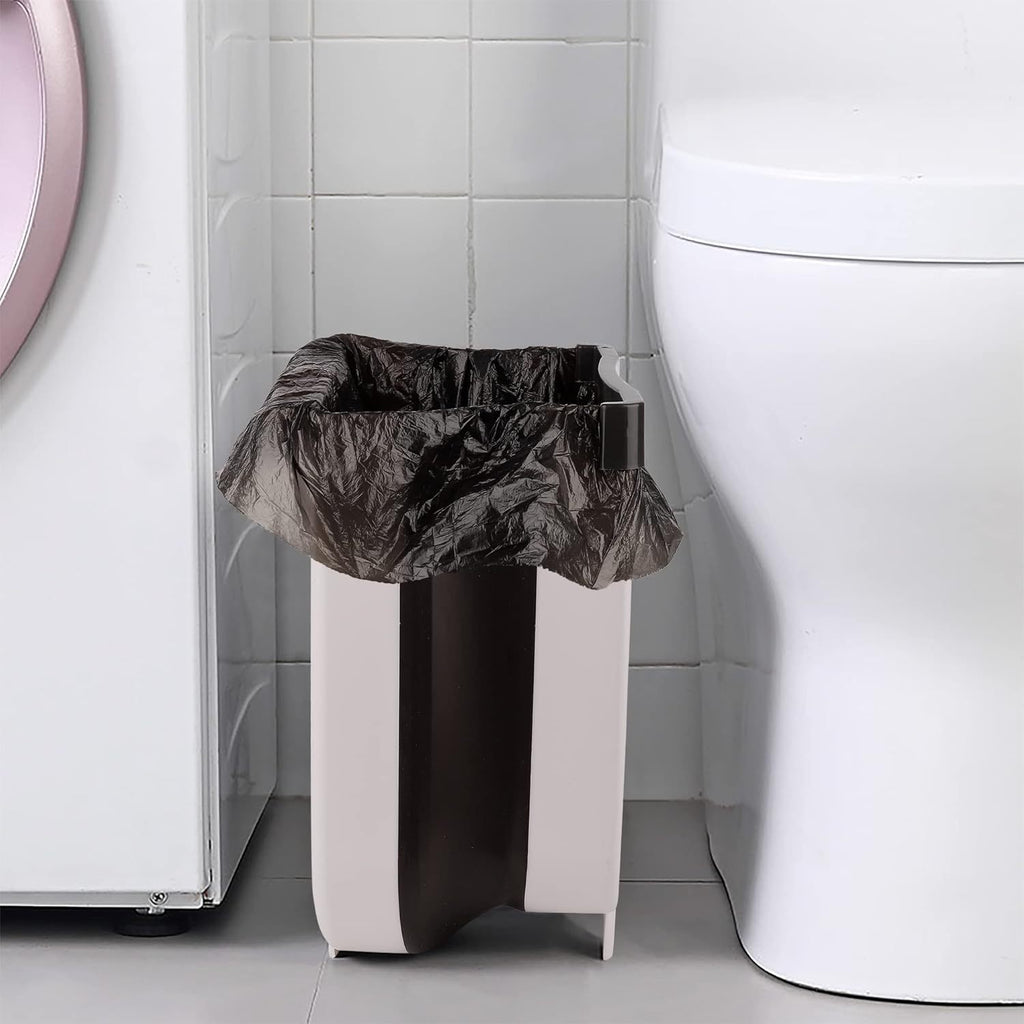 Cubo Basura Plegable de 10L de Capacidad, Cubo Basura Colgante y de Suelo, Ahorra Espacio, Ideal para Cocina, Baño, Oficina, Coche y Más