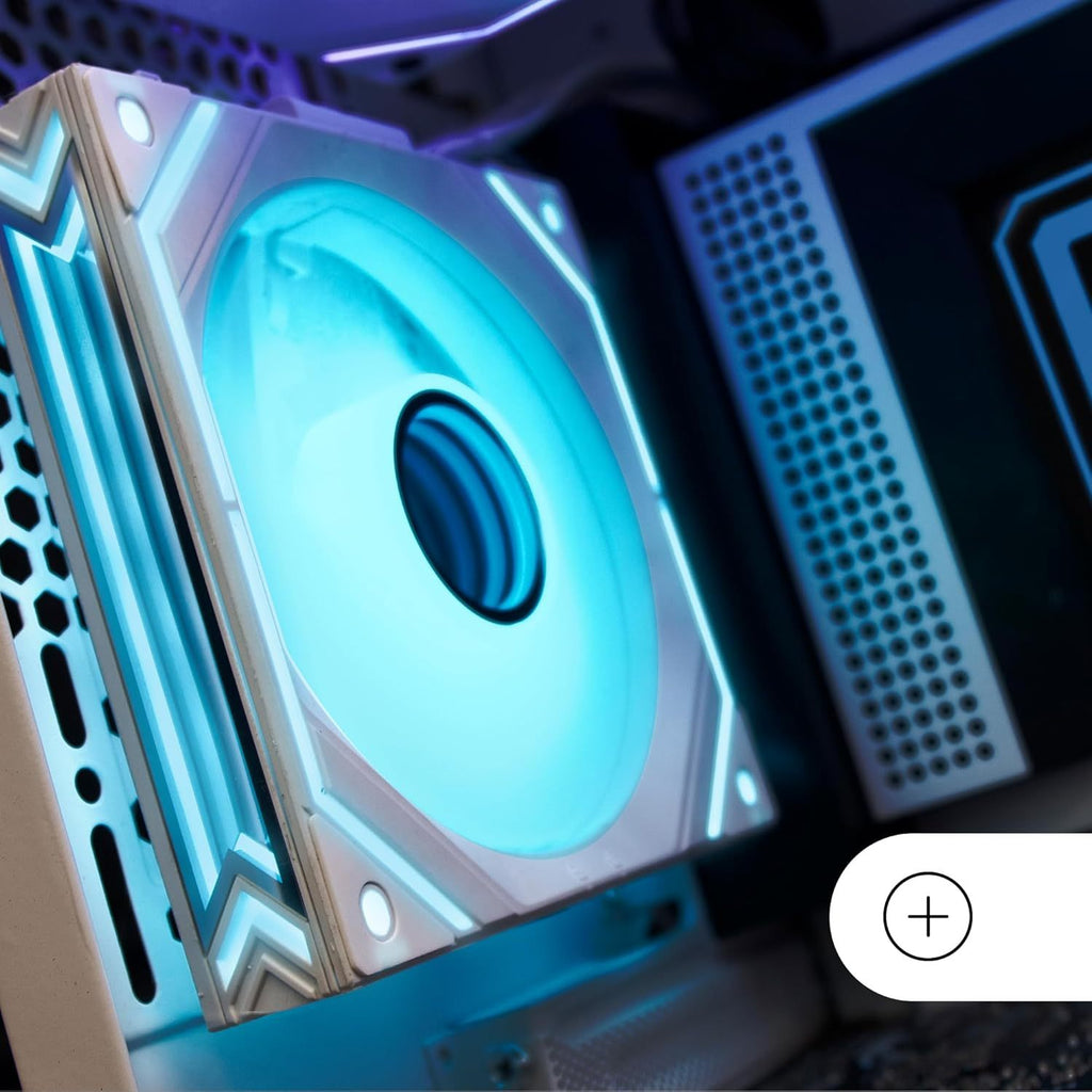 Mars Gaming MF-LINKFINITY, Ventilador Modular PWM 120mm, Sistema de Conexión LINKFINITY, Iluminación Infinity Mirror ARGB 360º, Ultra-silencioso 12dB, Blanco