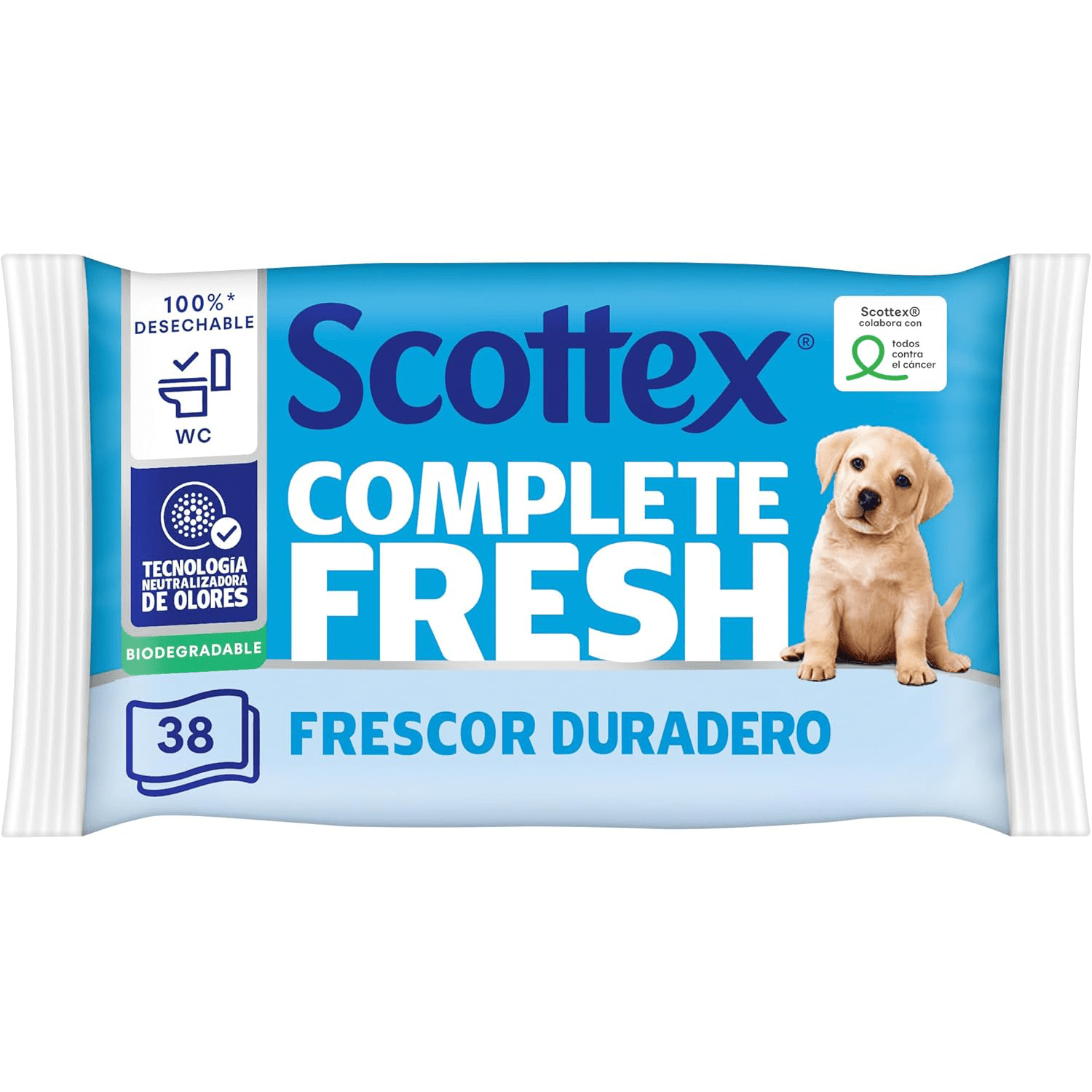 Scottex Toallitas Húmedas Desechables por el WC, Papel Higiénico Húmedo Fresh con Agua Micelar y Vitamina E, Biodegradable y Sin Plástico
