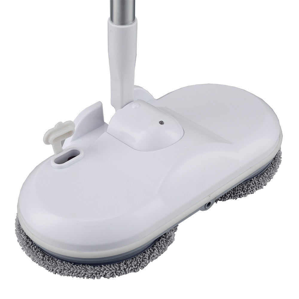 Mopa Limpieza Giratoria, Tubo Extensible, Uso en Seco y Mojado, Depósito de 200ml, Discos Giratorios de Microfibra, 150 RPM, Muy Silencioso, Hasta 40 mins de Uso, 35 Ancho x 124 cm Alto