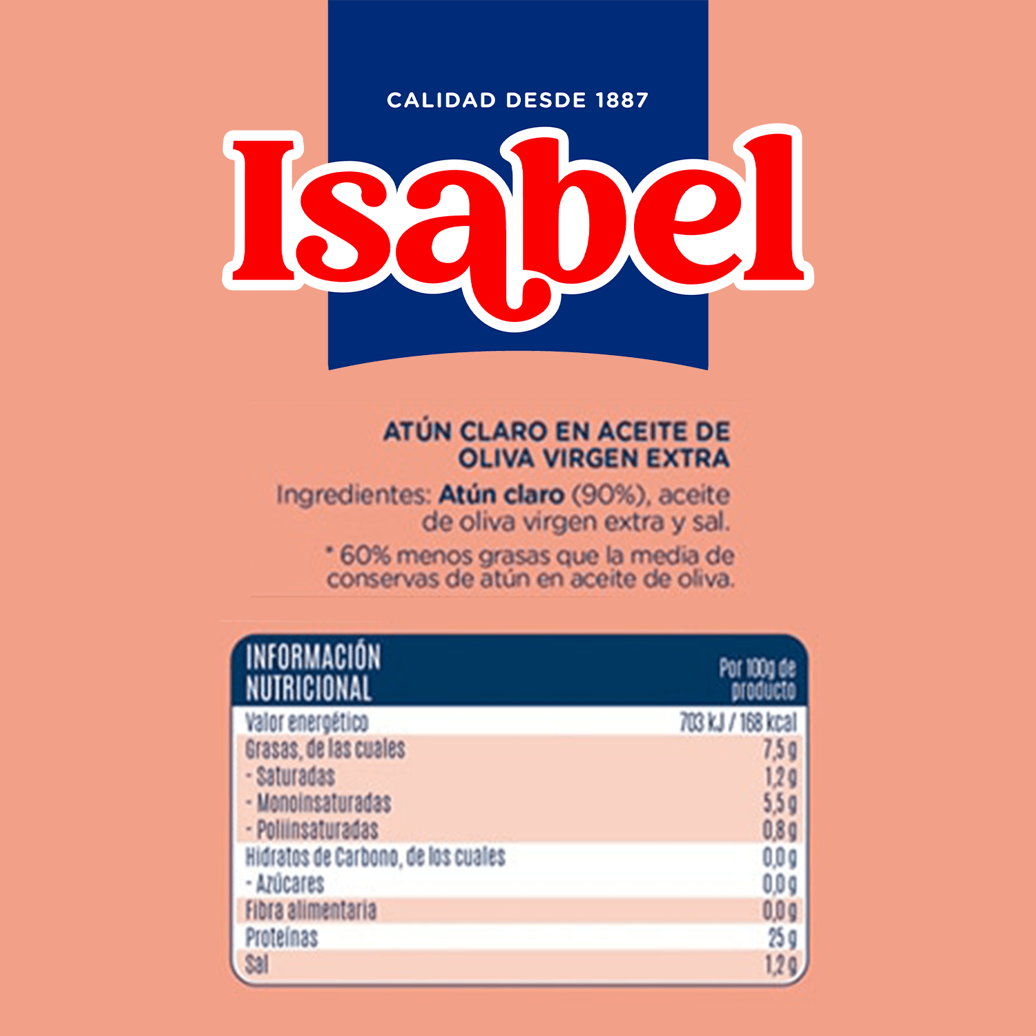 Isabel Atún Claro Ligero con el Toque Justo de Aceite de Oliva Virgen Extra, Pack 3 y 6, 60g por cada Lata