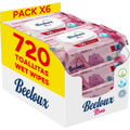 Beeloux Toallitas Húmedas, Cuidado e Hidratación Profunda, Toallitas Hidratantes con Fibras Ultrasuaves ideales para Piel Sensible, Perfume Floral, 6 Packs de 120 Toallitas, 720 Toallitas