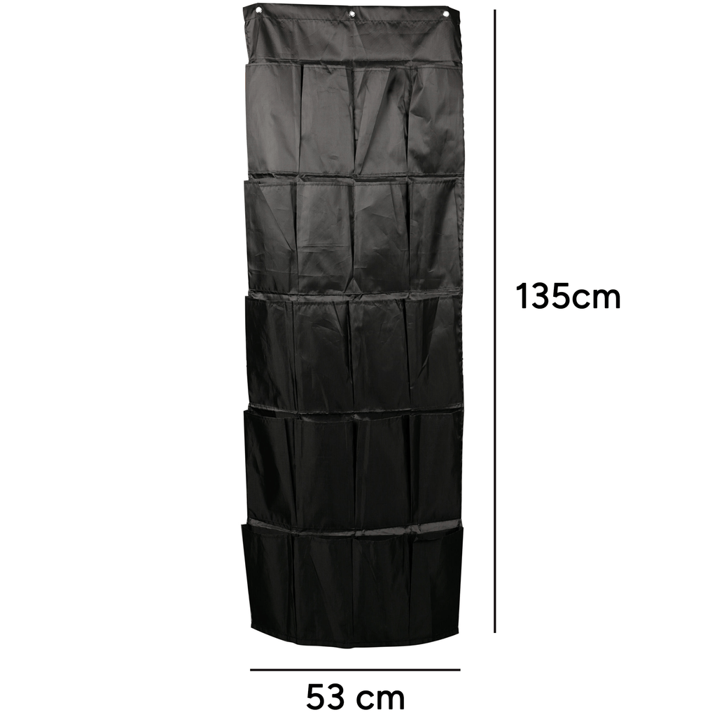 Organizador Puerta con 20 Bolsillos, Organizador de Almacenamiento Colgante sobre la Puerta, Incluye 3 ganchos para colgar, Fabricado en Tela de Poliéster 210D de Máxima Calidad, 135 x 53 cm