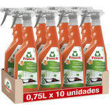 Frosch Limpiador Vitrocerámica y Placas de Inducción con Aceite de Naranja Roja, Acción Protectora, Desengrasante y Brillante, Formato Spray, Pack de 10 Unidades x 750 ml, 7.5L en Total