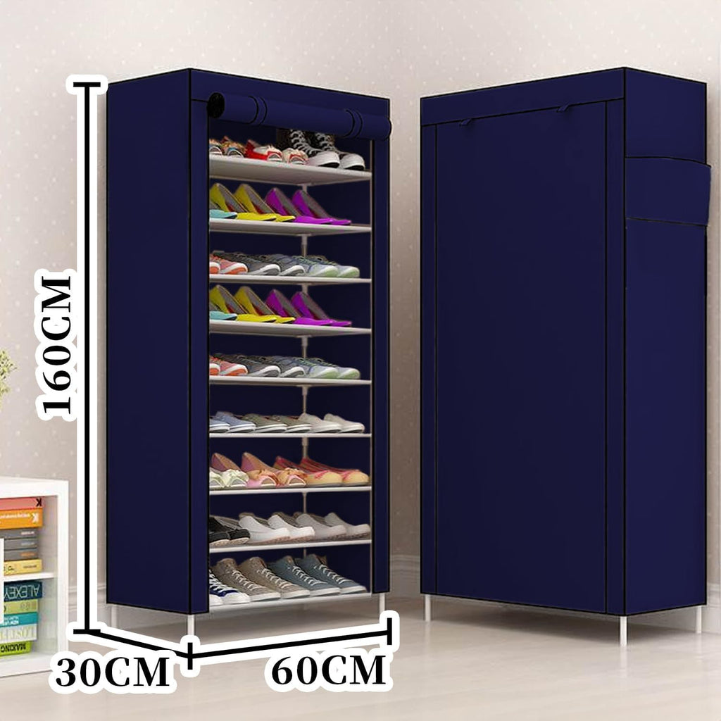Zapatero Organizador de Tela con Cubierta Frontal, Organizador de Zapatos de Gran Capacidad ideal para Ahorrar Espacio, Organizador de Almacenamiento de Zapatos, Zapatero Multinivel, 60 x 30 x 160 cm