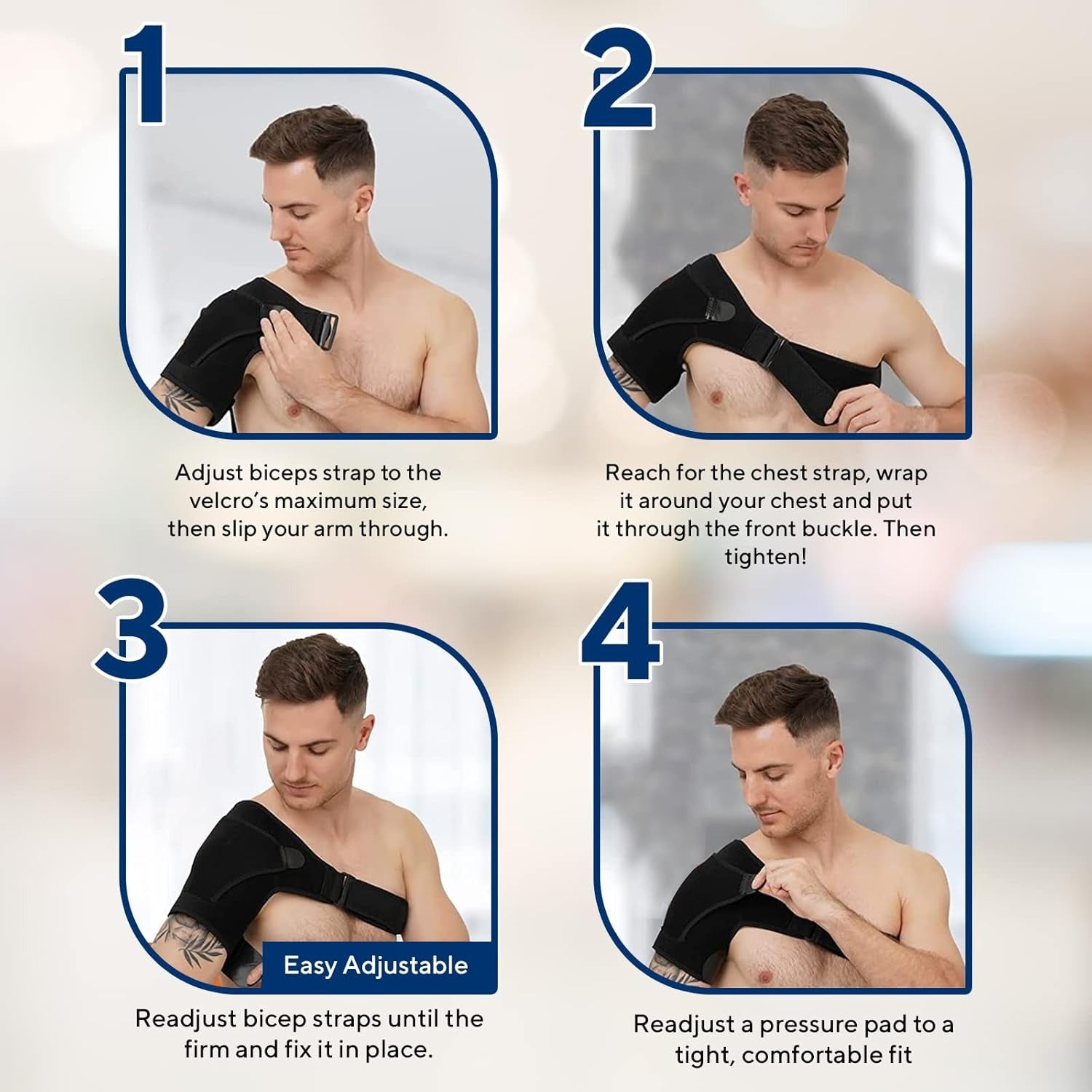 Hombrera Ortopédica, hombrera Tendinitis Ajustable, Hombrera Deportiva de Neopreno, Ayuda a Aliviar Dolores en el Hombro, Bolsillo Ajustable para Terapias Frío / Calor, Talla Única