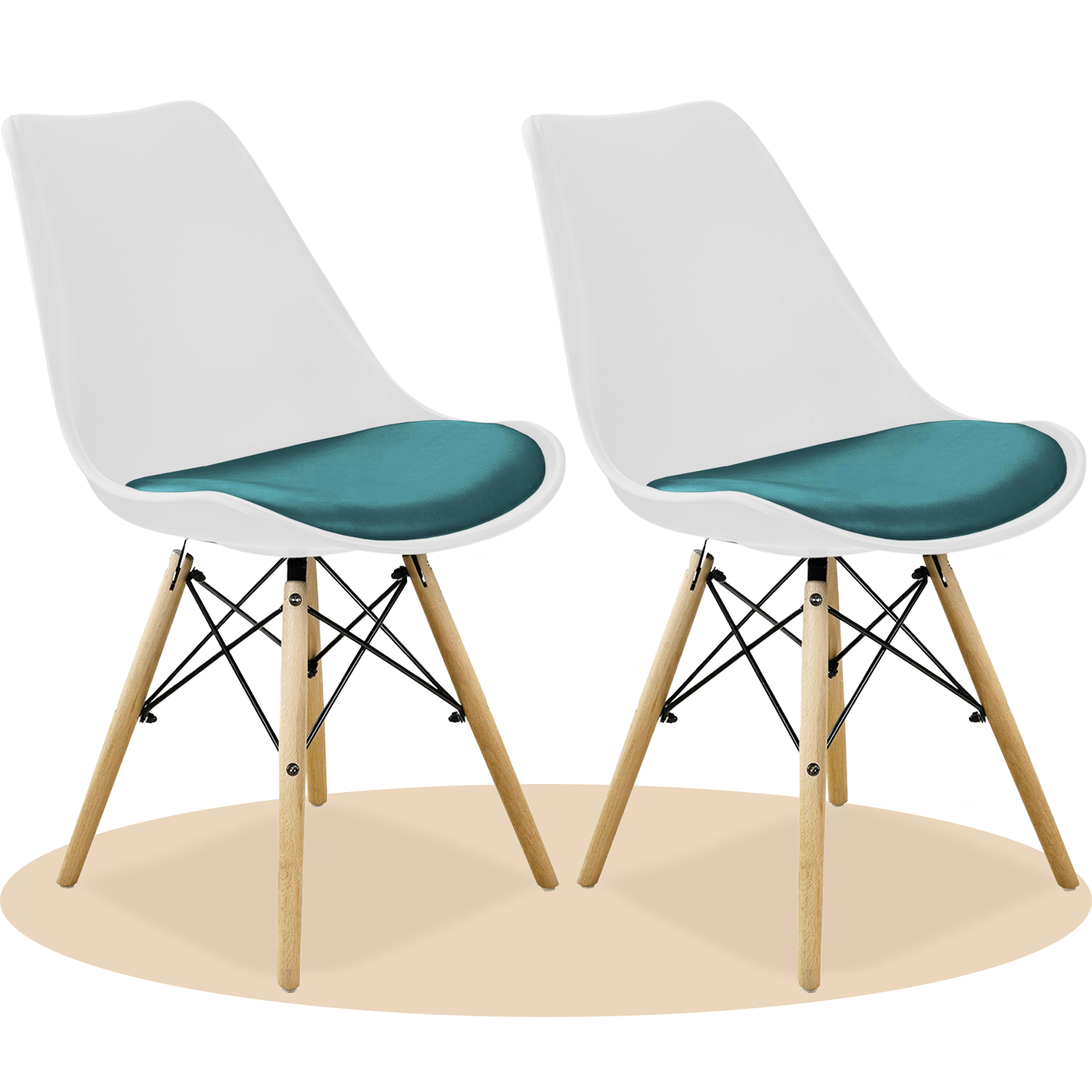 Sillas para Comedor, Sillas para Cocina con Asiento Blando, Tapizado y Patas Resistentes de Madera de Haya, Sillas Nórdicas Minimalistas, 49.5 x 44 x 79.5 cm
