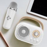 Mini Karaoke Portatil, Altavoz con Micrófono Inalámbrico para Cantar, Efectos de Voz, Ideal para Fiestas